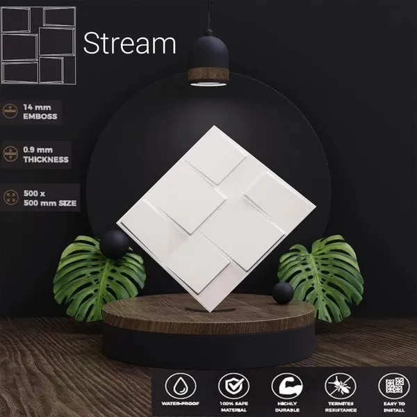 White_Pvc_Embossed_And_Printable_3D_Stream_Design_Wall_Panels_|_20_X_20_In