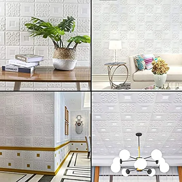 White_Cute_Square_Design_3D_Foam_Wall_Panels_|_70X70_Cm