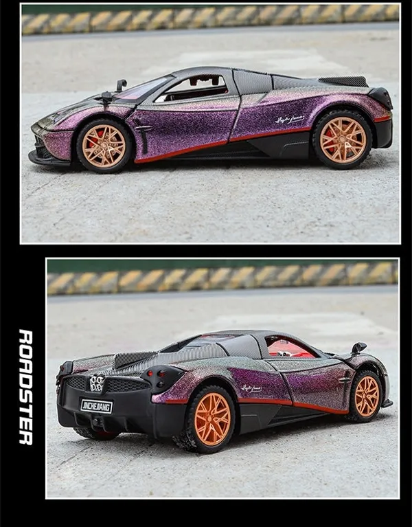 Toybot_Die_Cast_1:32_Scale_Pagani_Huayra_Dinastia_Purple_Specail_Edition_Car_With_Light_&_Sound
