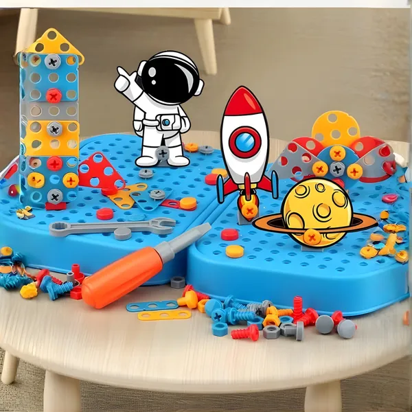 228_PCS_Kids_Electric_Drill_Building_Toy_–_Dinosaur_STEM_Building_Tool_Set-Mosaic_Puzzle_2D_&_3D_Building_Block_Screw_Driver_Kit_for_Kids_|_Engineering_Toy_for_Boys_&_Girls