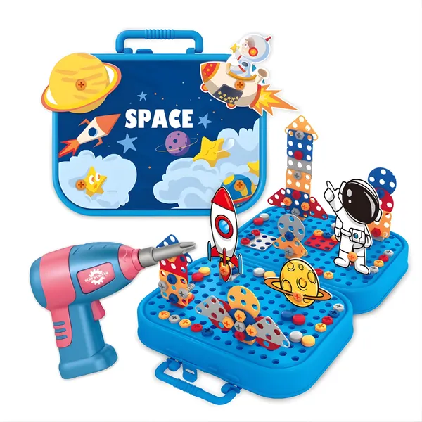 228_PCS_Kids_Electric_Drill_Building_Toy_–_Dinosaur_STEM_Building_Tool_Set-Mosaic_Puzzle_2D_&_3D_Building_Block_Screw_Driver_Kit_for_Kids_|_Engineering_Toy_for_Boys_&_Girls