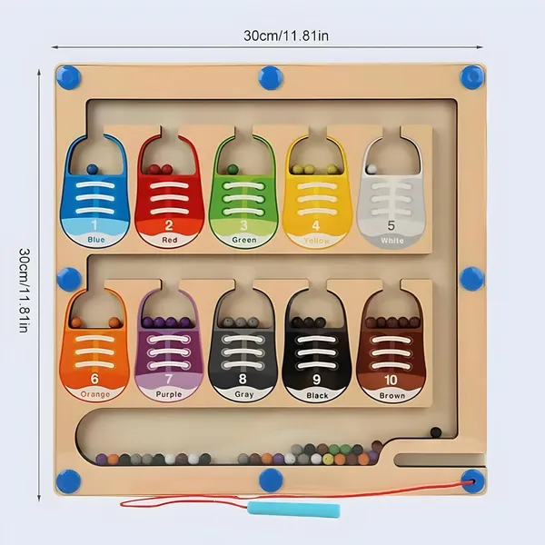 Toybot_Magnetic_Color_and_Number_Maze_-_Educational_Fine_Motor_Skills_Toys_for_Boys_Girls_3_4_5_Years_Old,_Wooden_Color_Matching_Learning_Counting_Toddler_Puzzle_Board