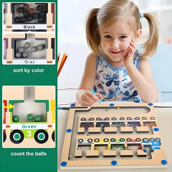 Toybot_Magnetic_Color_and_Number_Maze_-_Educational_Fine_Motor_Skills_Toys_for_Boys_Girls_3_4_5_Years_Old,_Wooden_Color_Matching_Learning_Counting_Toddler_Puzzle_Board