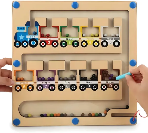 Toybot_Magnetic_Color_and_Number_Maze_-_Educational_Fine_Motor_Skills_Toys_for_Boys_Girls_3_4_5_Years_Old,_Wooden_Color_Matching_Learning_Counting_Toddler_Puzzle_Board