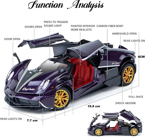 Toybot_1:32_Die-Cast_Pagani_Huayra_Dinastia_Toy_Car_-_Openable_Door,_Hood_Metal_Body_and_Light,_Sound