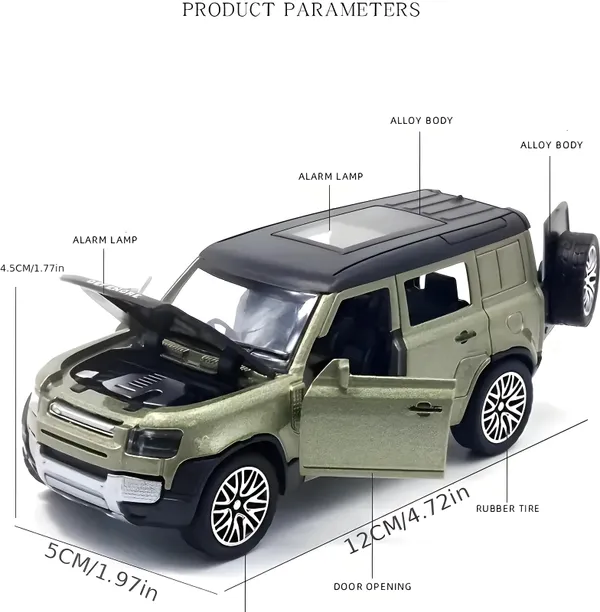 __1:36_Scale_Die-Cast_Defender__toys_Car_-_Jeep_Car_Openable_Door_&_Hood_Metal_Body,_Pullback