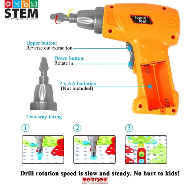 Toybot_3D_Screw_Puzzle_Box_With_Electric_Drill_-_Creative_Space_Exploration_STEM_Toy_Building_Set_for_Kids,_230+_Pieces_with_Astronaut,_Rocket,_and_Spaceship_Models_-_Educational_Engineering_Kit_for_Boys_&_Girls