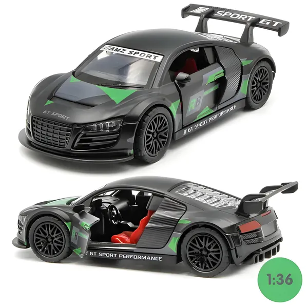 Toybot_1:36_Scale_Audi_R8_Sports_Model_Metal_Car_-_Exclusive_Alloy_Metal_Pullback_Toy_With_Openable_Doors_And_Back_For_Kids