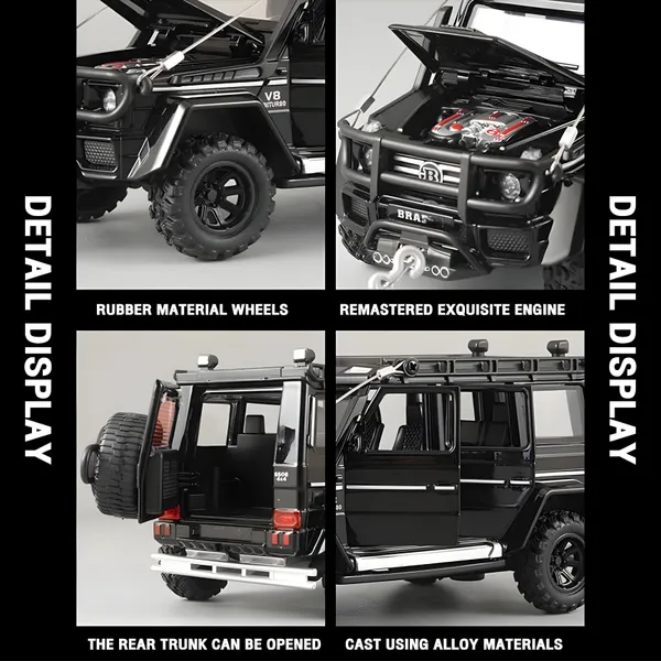 Toybot_1:32_Scale_4x4_Mercedes_Brabus_G_550_Model_Car_-_Exclusive_Alloy_Metal_Pullback_Toy_with_Openable_Doors,_Lights,_and_Music_Best_Gift_for_Kids_【Colors_as_Per_Stock】