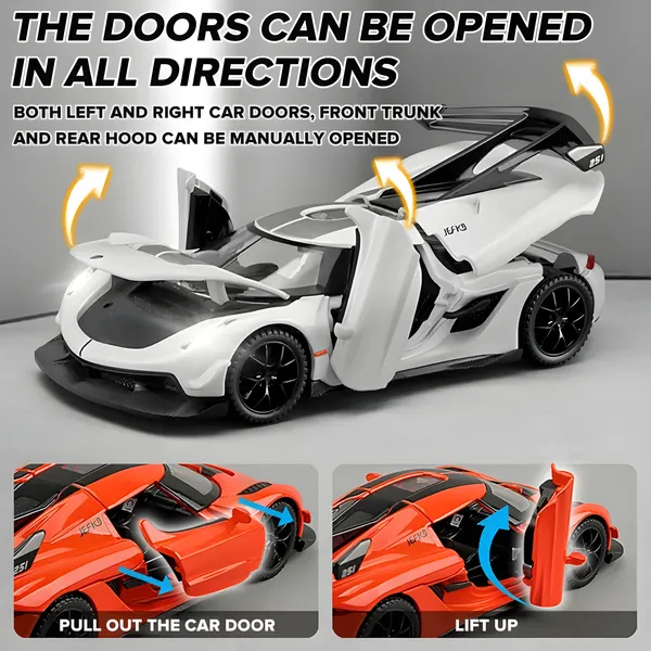 Toybot_1:32_Scale_Koenigsegg_Jesko_Model_Super_Car_-_Exclusive_Alloy_Metal_Pullback_Toy_with_Openable_Doors,_Lights,_and_Music_for_Kids_(1_Pcs_Random_Color)