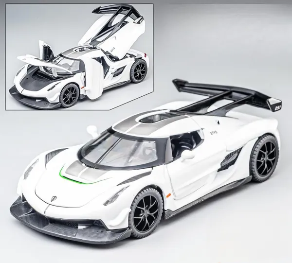 Toybot_1:32_Scale_Koenigsegg_Jesko_Model_Super_Car_-_Exclusive_Alloy_Metal_Pullback_Toy_with_Openable_Doors,_Lights,_and_Music_for_Kids_(1_Pcs_Random_Color)