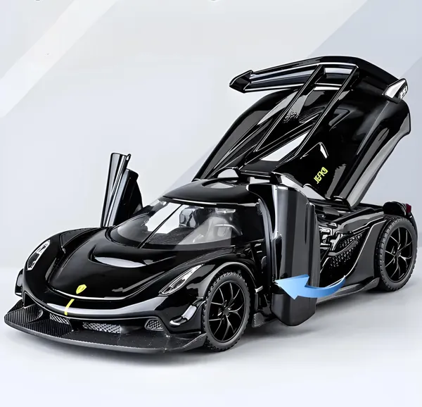Toybot_1:32_Scale_Koenigsegg_Jesko_Model_Super_Car_-_Exclusive_Alloy_Metal_Pullback_Toy_with_Openable_Doors,_Lights,_and_Music_for_Kids_(1_Pcs_Random_Color)