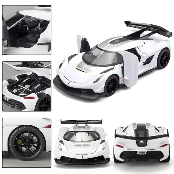 Toybot_1:32_Scale_Koenigsegg_Jesko_Model_Super_Car_-_Exclusive_Alloy_Metal_Pullback_Toy_with_Openable_Doors,_Lights,_and_Music_for_Kids_(1_Pcs_Random_Color)