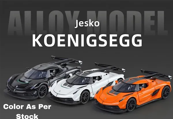 Toybot_1:32_Scale_Koenigsegg_Jesko_Model_Super_Car_-_Exclusive_Alloy_Metal_Pullback_Toy_with_Openable_Doors,_Lights,_and_Music_for_Kids_(1_Pcs_Random_Color)