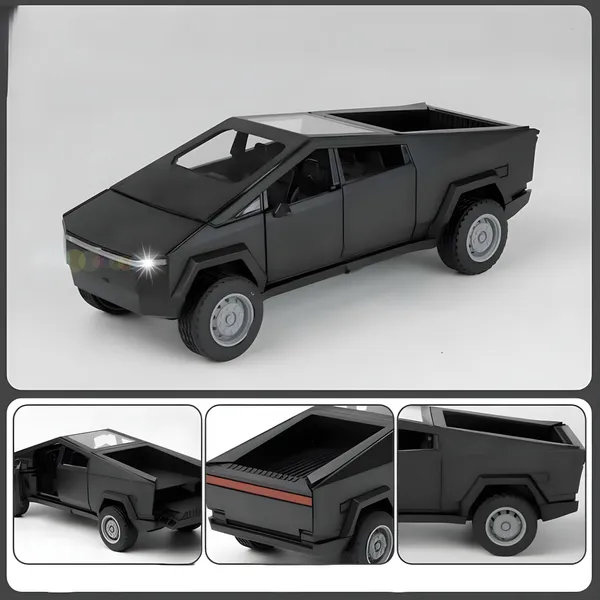 Toybot_1:36_Scale_Mini_Cybertruck_Die-Cast_Model_Car,_Pull-Back_Action,_Light_and_Sound_Effects,_Openable_Doors