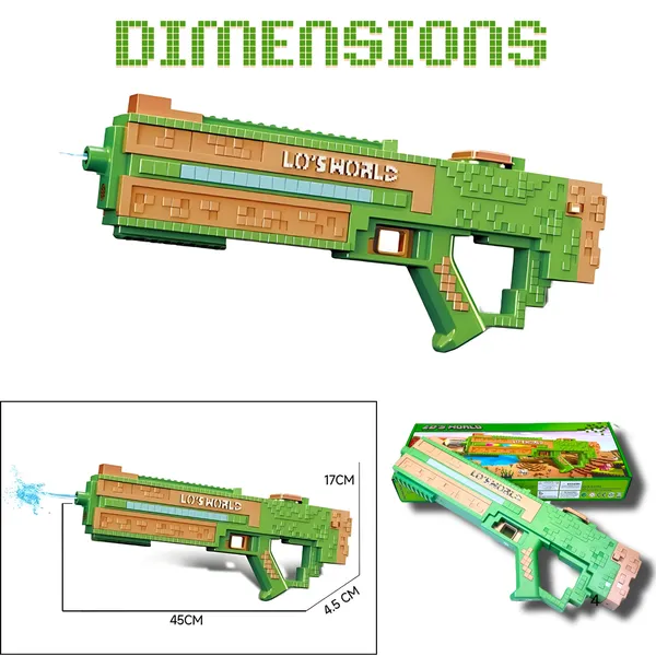Toybot_Automatic_Mine_Craft_Electric_Water_Gun_with_Auto_Water_Absorption,_Rechargeable_Battery_Powered_Water_Blaster,_25–30_Ft_Long_Range_Shooting,_External_Bottle_Support_for_Kids_&_Adults