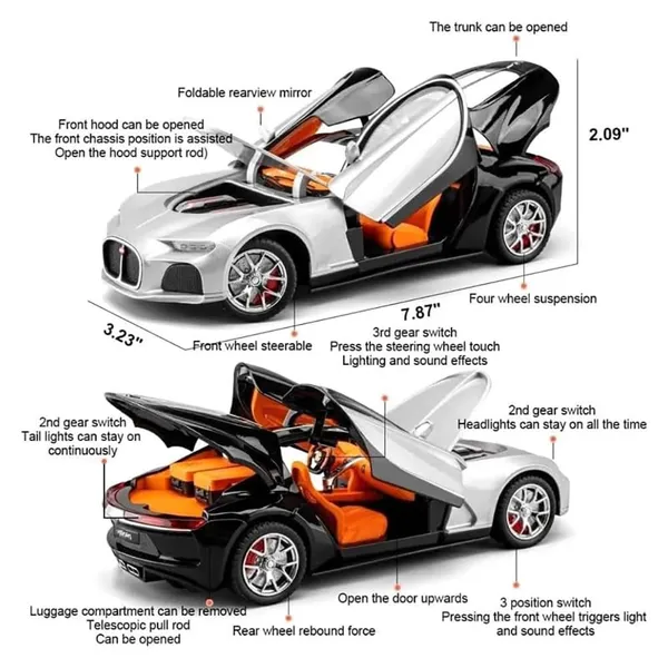 Toybot_Bugatti_Atlantic_1:24_Scale_Die_Cast_Model_Car_with_Light_&_Sound,_Openable_Doors,_Hood_&_Trunk,_Pull_Back_Toy_Car_for_Kids_Boys_Girls_&_Collectors