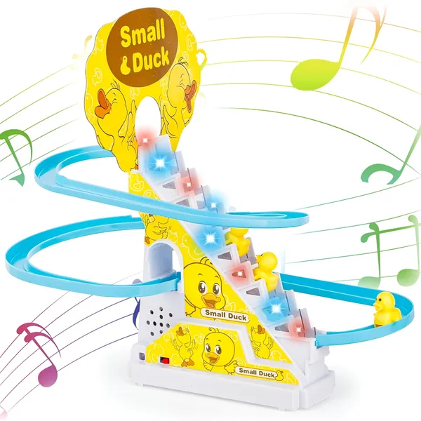 Duck_Slide__toys_Funny_Automatic_Stair_Climbing_Ducklings_Roller_Coaster_Duck_Slide__toys_with_3_Ducks,_Lights_&_Music