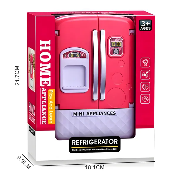 Toybot_Kids_Mini_Dollhouse_Fridge_Miniature_Refrigerator_Mini_Fridge_Toy_with_Food,_Lights,_Music_and_Toy_Fruits_?_Realistic_Kitchen_Appliance_for_Pretend_Play