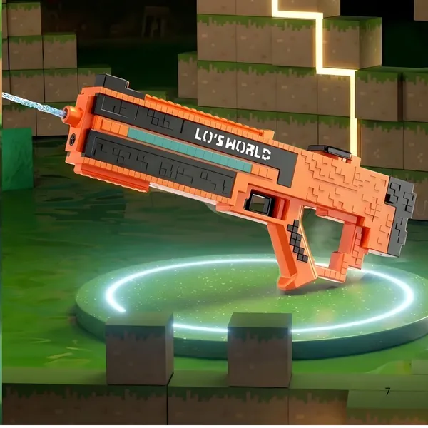 Toybot_Mine_Craft_Electric_Water_Gun_with_Automatic_Water_Absorption,_Rechargeable_Battery_Powered_Water_Blaster,_25–30_Ft_Long_Range_Shooting,_External_Bottle_Support_for_Kids_&_Adults