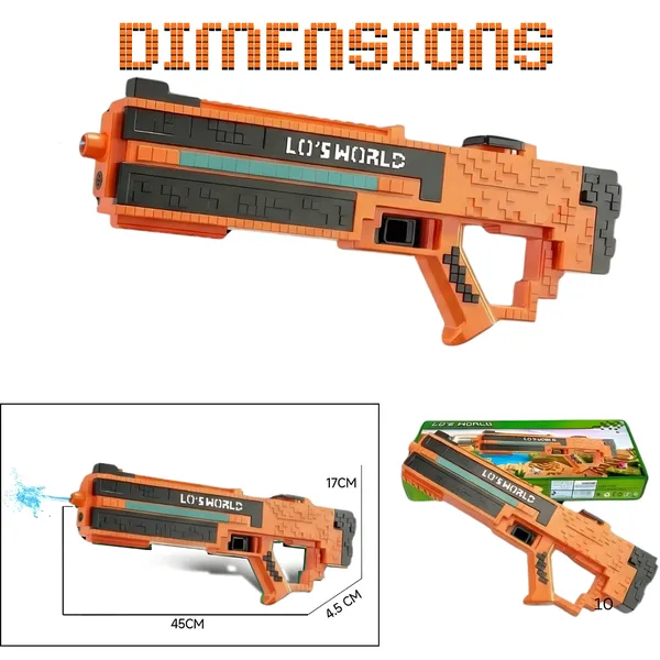 Toybot_Mine_Craft_Electric_Water_Gun_with_Automatic_Water_Absorption,_Rechargeable_Battery_Powered_Water_Blaster,_25–30_Ft_Long_Range_Shooting,_External_Bottle_Support_for_Kids_&_Adults
