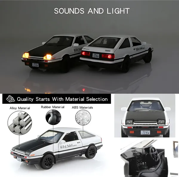 Toybot_1:32_Scale_Toyota_AE86_Initial_D_Model_Car_-_Exclusive_Alloy_Metal_Pullback_Toy_with_Openable_Doors,_Lights,_and_Music_for_Kids