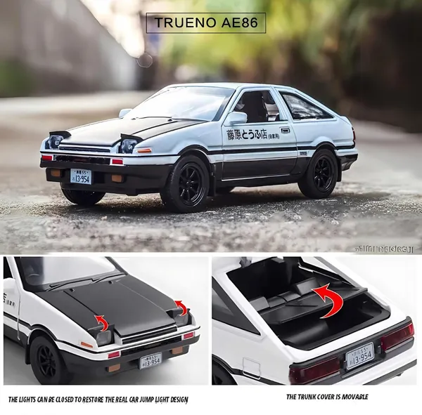 Toybot_1:32_Scale_Toyota_AE86_Initial_D_Model_Car_-_Exclusive_Alloy_Metal_Pullback_Toy_with_Openable_Doors,_Lights,_and_Music_for_Kids