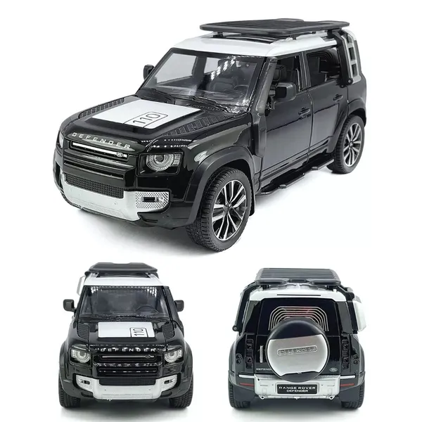 1:32_Scale_Land_Rover_Black_Defender_Model_Car_-_Exclusive_Alloy_Metal_Pullback__toys_with_Openable_Doors,_Lights,_and_Music