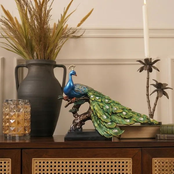 Ornate_Blue_Majestic_Peacock_Pedestal_Statue_with_Jeweled_Tail_(style2)