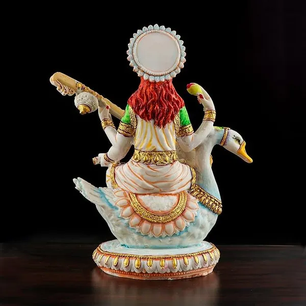 Beautiful_Sitting_Saraswati_for_Home_Decoration-Height-8.5_inches-Marble_Finish-Resin_8.5_inch