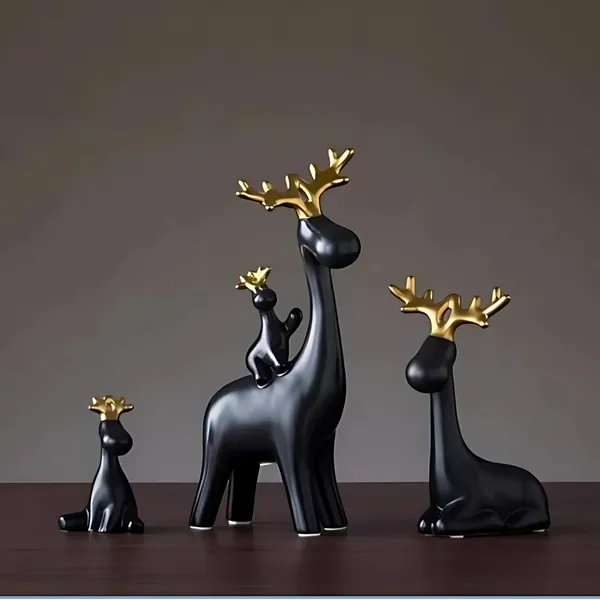Black_Gold_Warm_Cute_Deer_Family_Realistic_Polyresin_Deer_Family_Figurine__Showpiece_For_Home_Decor_(Set_Of_3_)_