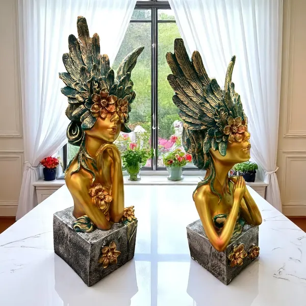 Golden_Winged_Crown_Head_Lady_Iconic_Statement_Piece_Showpiece_Set_of_2