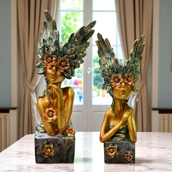 Golden_Winged_Crown_Head_Lady_Iconic_Statement_Piece_Showpiece_Set_of_2