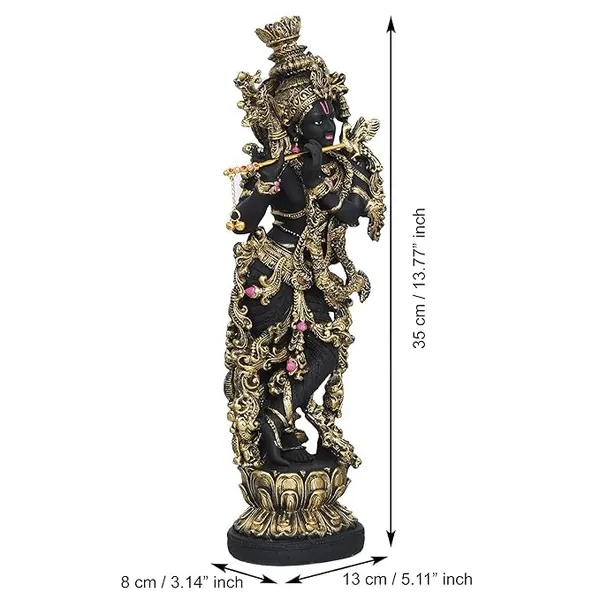 Handcrafted_Polyresin_Golden_&_Black_Standing_Lord_Krishna_Idol_Playing_Flute_Statue_for_Home_Living_Room,_Temple,_Pooja_Room,_Office_Decor_-_Gift_for_Krishna_Janmashtami