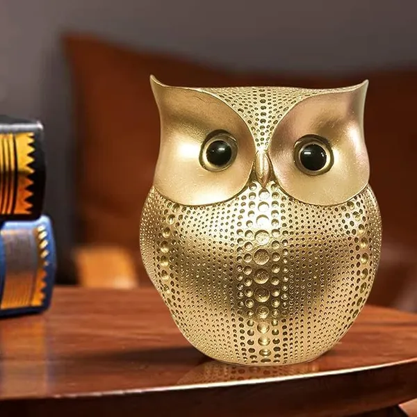 Modern_Classy_Lucky_Owl_Resin_Art_Figure_Showpiece_(Golden),_1_Piece