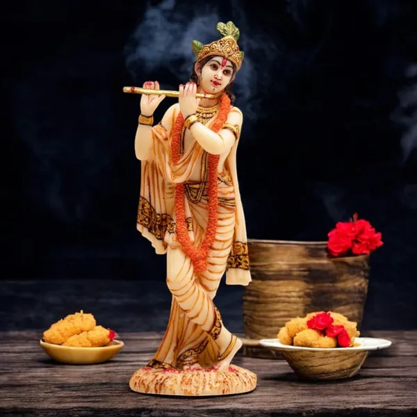 Multicolor_Krishna_Standing_Statue_Marble_Finish_Murti_(10_Inch)