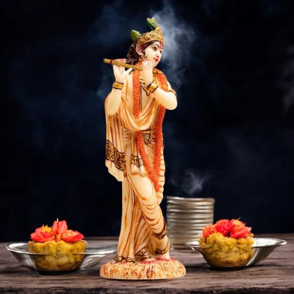 Multicolor_Krishna_Standing_Statue_Marble_Finish_Murti_(10_Inch)