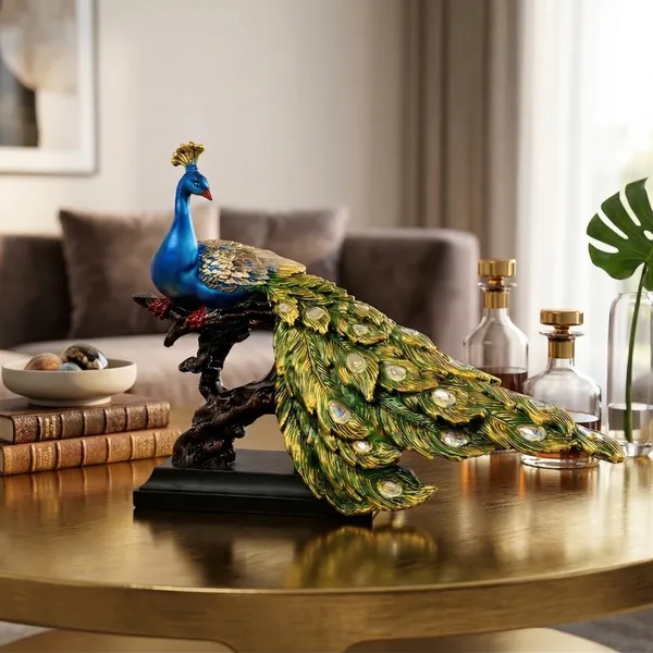 Ornate_Blue_Majestic_Peacock_Pedestal_Statue_with_Jeweled_Tail_(style2)
