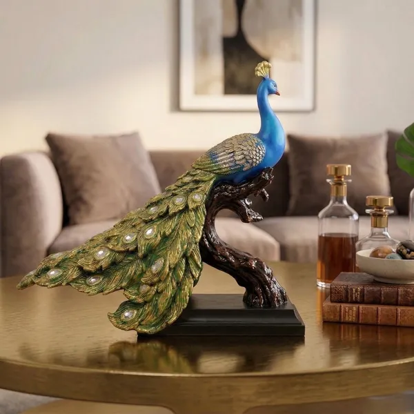 Ornate_Blue_Majestic_Peacock_Pedestal_Statue_with_Jeweled_Tail_(style2)