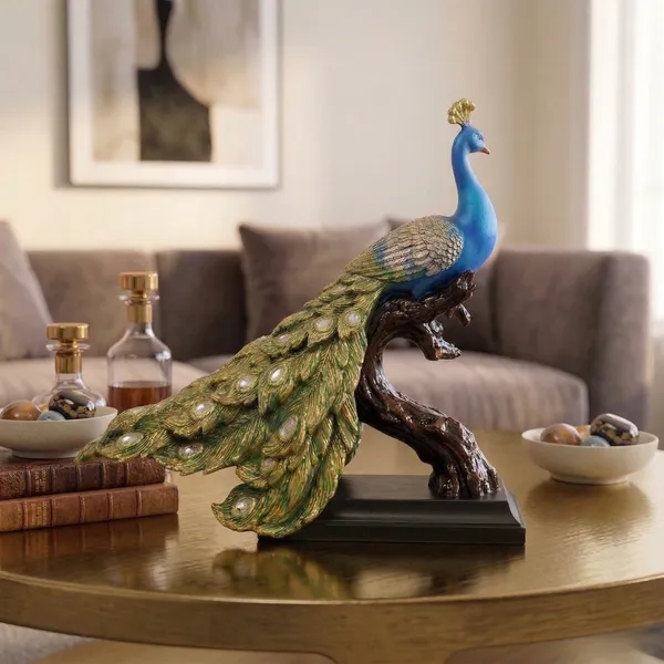 Ornate_Blue_Majestic_Peacock_Pedestal_Statue_with_Jeweled_Tail_(style2)