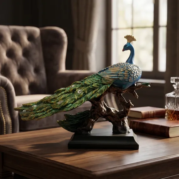 Ornate_Blue_Majestic_Peacock_Pedestal_Statue_with_Jeweled_Tail_(style2)