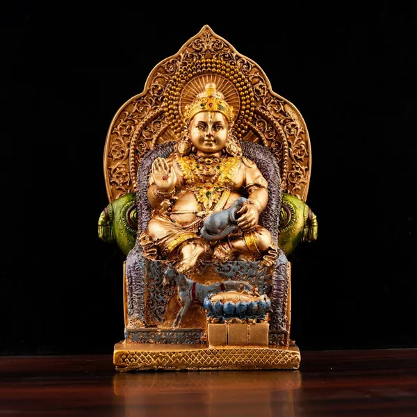 Polyresin_Handcrafted_Kuber_Maharaj_Statue_Idol_Decorative_Showpiece_Sitting_Dhan_Kuber_Ji_Murti_for_Home_Office_Wealth_Maha_Lakshmi_Kuber_Statue_Showpiece_(7_inch)