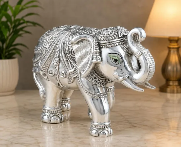 Premium_Silver_Polish_Elephant_for_Home_&_Office_Decor_II_Gift_Items_II_Hathi_Statue_II_Return_Gift_II_Showpiece_(3_Inches)_(2)