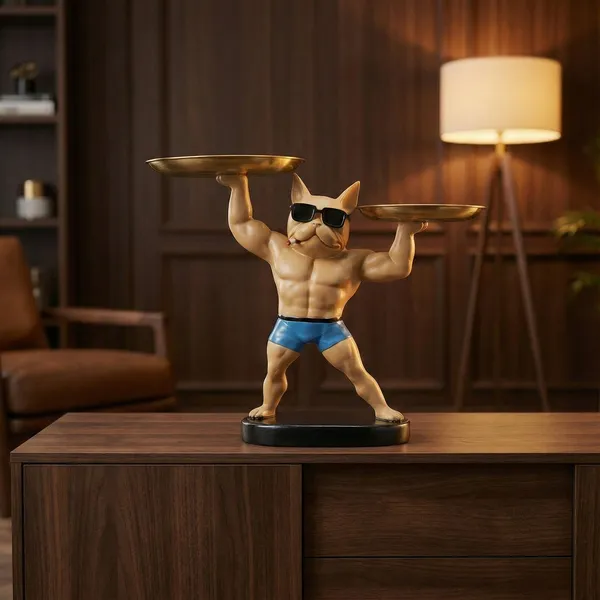 Shopping_Uncle_Body_Builder_Streetwear_French_Bulldog_Buttler_with_Tray