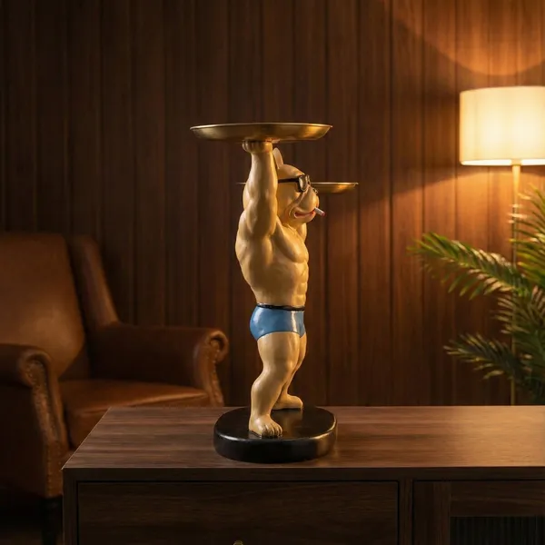 Shopping_Uncle_Body_Builder_Streetwear_French_Bulldog_Buttler_with_Tray