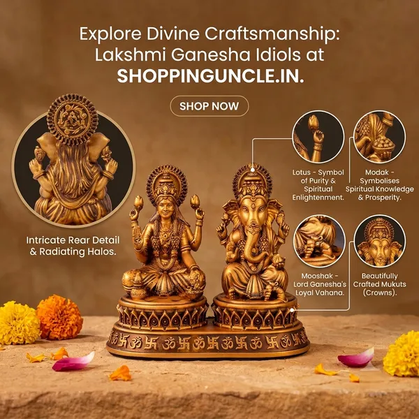 Shopping_Uncle_Divine_Grace_Lakshmi_Ganesha_Idol_with_Antique_Gold_Finish_for_Pooja_&_Home_Decor