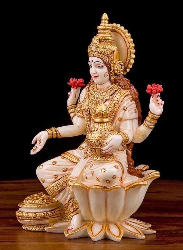 White_&_Golden_Goddess_Lakshmi_Idol_Murti_For_Diwali_Pooja_idols_Gifts__(12L_X_12W_X_18H_Centimeters)