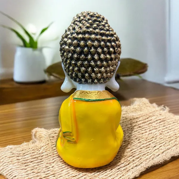 White_&_Yellow_Praying_Baby_Monk_Buddha_At_Peace