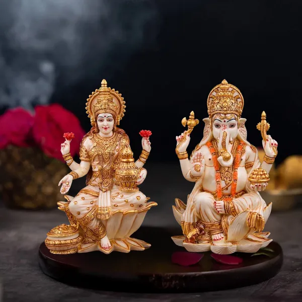 White_and_Golden_Goddess_Laxmi_ji_and_God_Ganesh_ji_idol_murti_for_Diwali_Pooja_Idols_and_Gift_(13LX13WX18H)