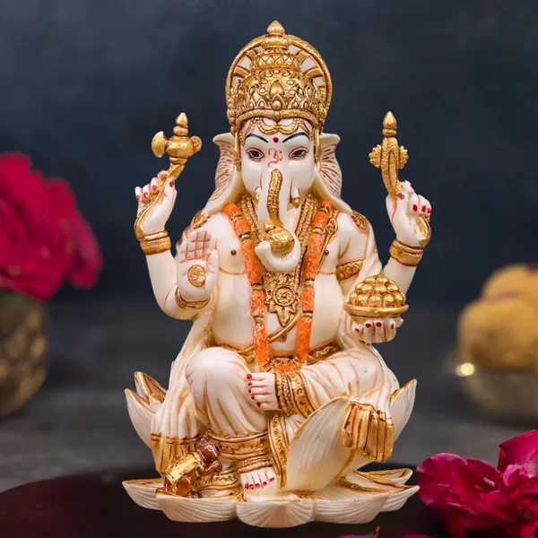 White_and_Golden_Goddess_Laxmi_ji_and_God_Ganesh_ji_idol_murti_for_Diwali_Pooja_Idols_and_Gift_(13LX13WX18H)